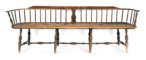 Appraisal: Delaware Valley Windsor bench ca with a low back a