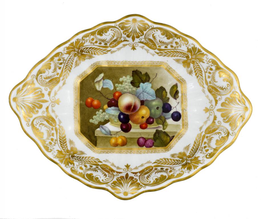 Appraisal: A DERBY LOZENGE SHAPED DESSERT DISH painted by Thomas Steele