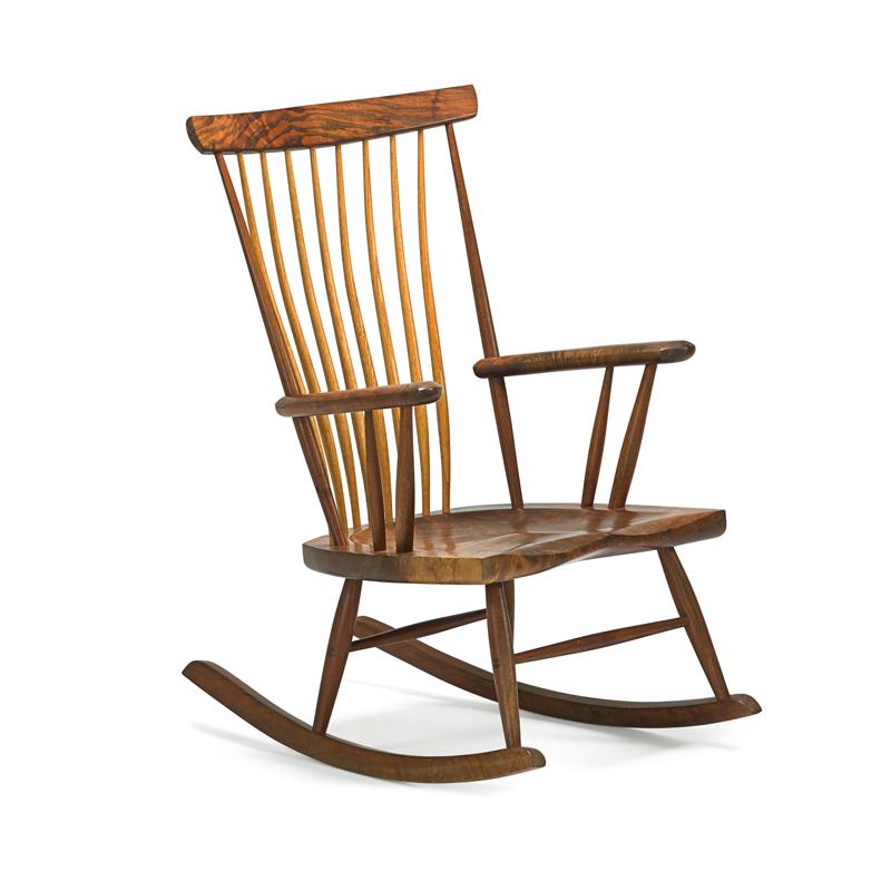 Appraisal: MICHAEL ELKAN Rocking chair Condition Report Light fading otherwise very