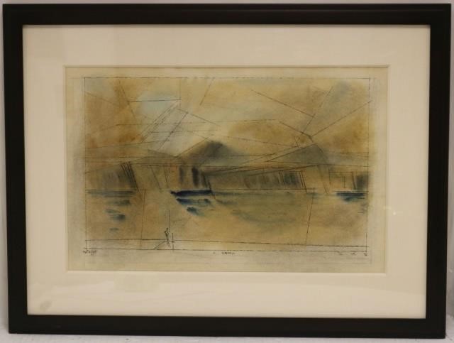 Appraisal: LYONEL FEININGER - NY NJ CAL WATERCOLOR TITLED A FAREWELL