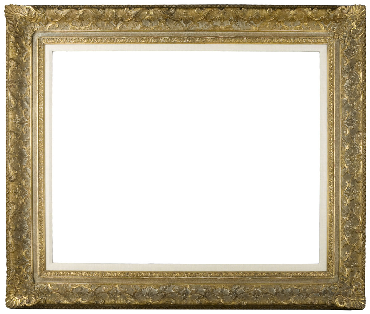 Appraisal: AMERICAN LEAF CARVED AND GILDED COVE MOLDED FRAME WITH VINES