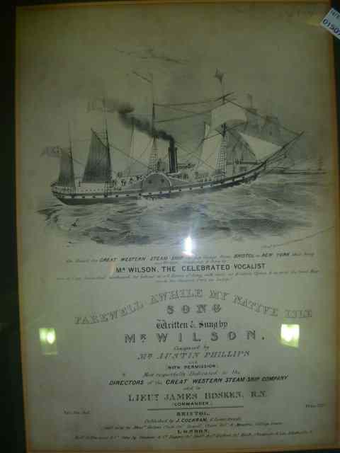 Appraisal: A VICTORIAN LITHOGRAPH depicting a Great Western steam ship on