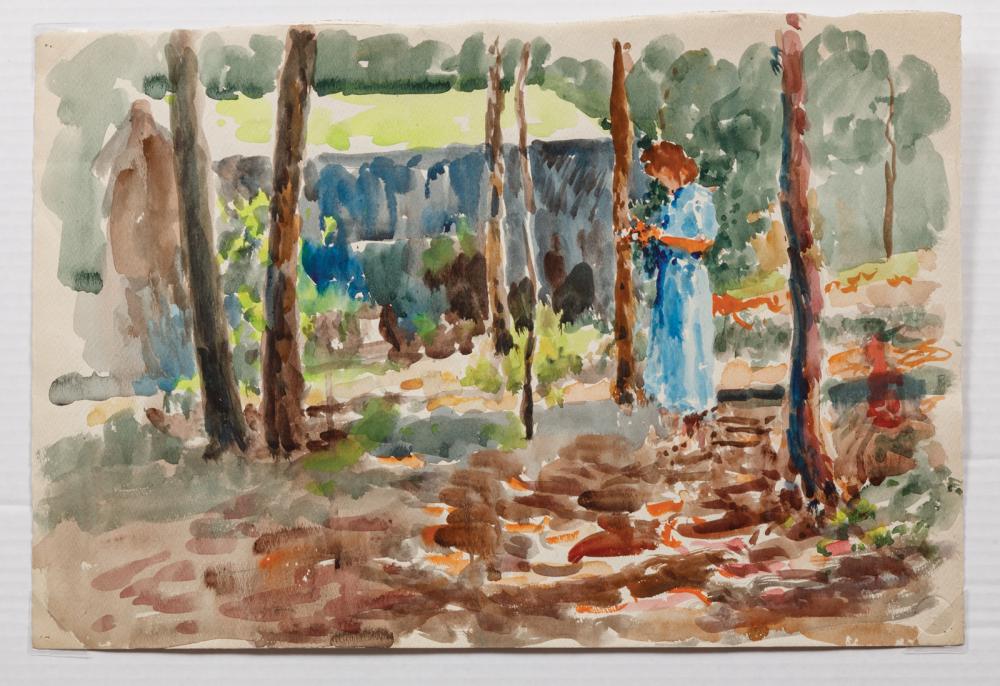 Appraisal: Henry Mortikar Rosenberg American - Woman Taking a Walk watercolor