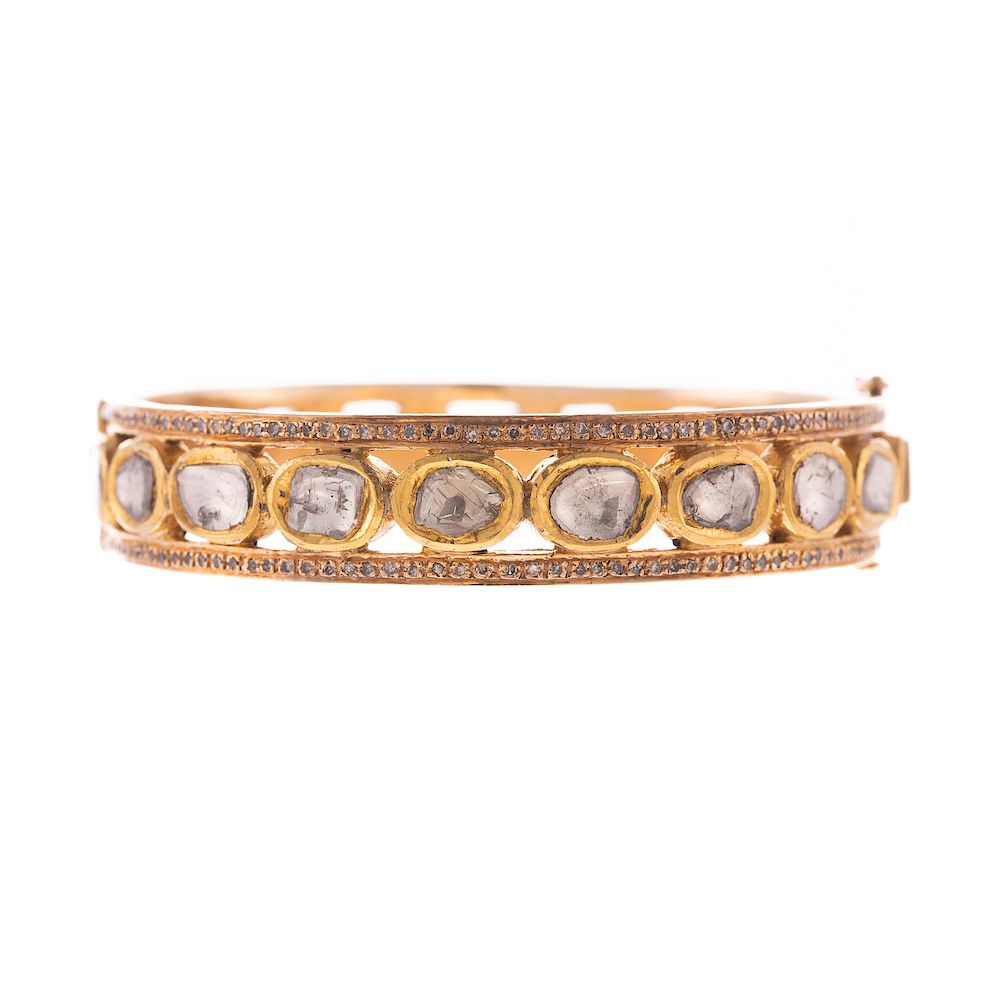 Appraisal: A Rose Cut Diamond Bangle Bracelet in K K yellow