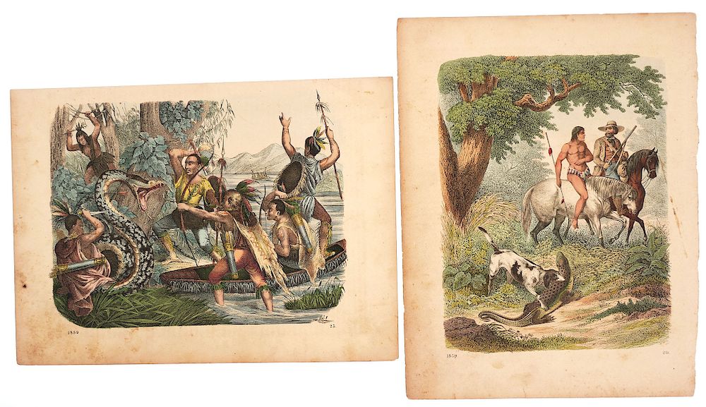 Appraisal: Colored Engravings Native Americans Two hand-colored engravings apparently plates taken