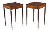 Appraisal: STANDS - Pair of custom mahogany bench made Sheraton style