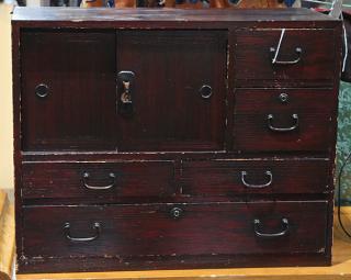 Appraisal: Japanese Small Tansu Chest Japanese kodansu small chest lacquered in