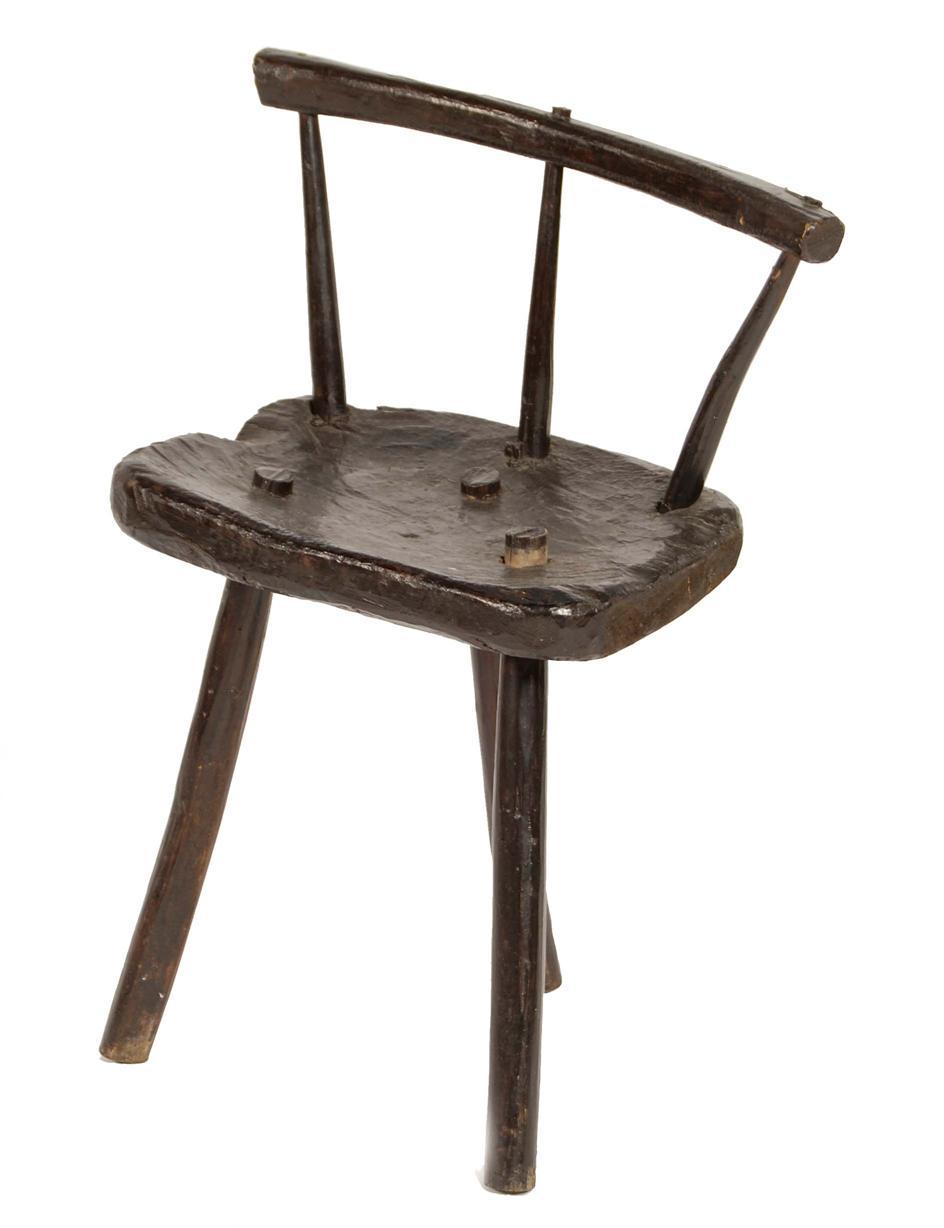 Appraisal: A primitive three legged stool