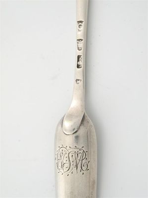 Appraisal: A George III silver marrow scoop maker's mark worn L