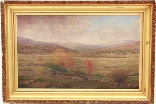 Appraisal: R M Gibson American th century AUTUMN LANDSCAPE oil on