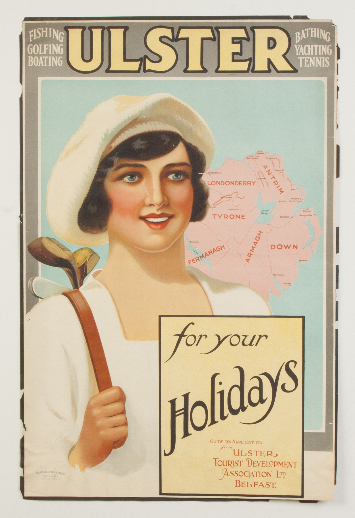 Appraisal: Ulster for your Holiday's Vintage Travel Poster By David Allen