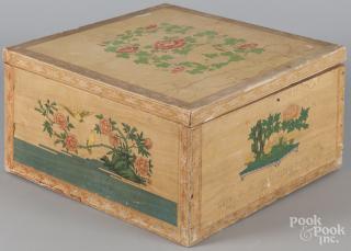 Appraisal: Lithograph covered tea bin with Japanesque decoration stamped on front