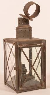 Appraisal: th Century Lantern with Fluid Burner Found in Columbia PA