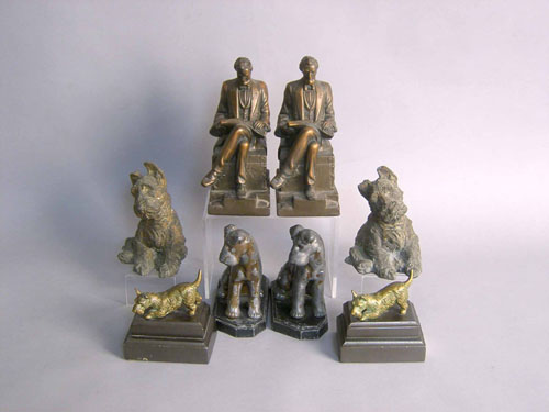 Appraisal: Four pair of cast metal bookends tallest - h