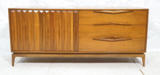 Appraisal: Mid Century Walnut Credenza Sideboard Three Draw Mid Century Walnut