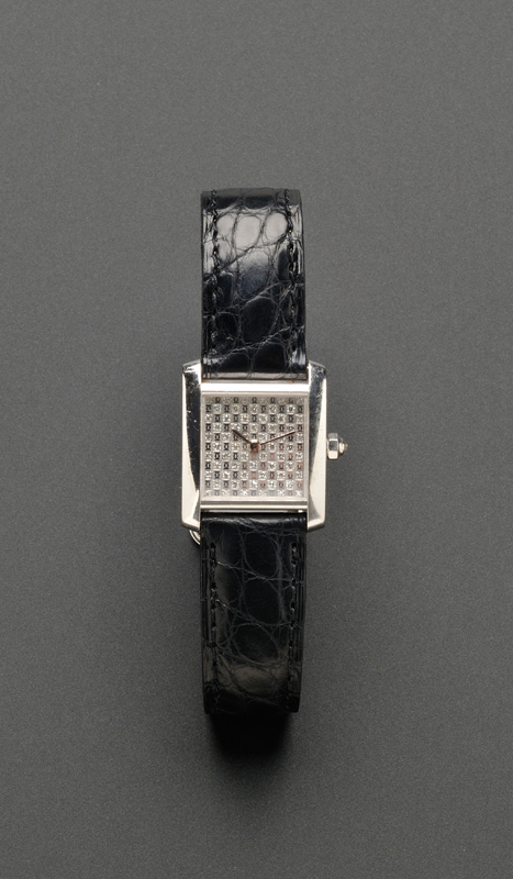 Appraisal: Lady's kt White Gold and Diamond Wristwatch Cartier the dial