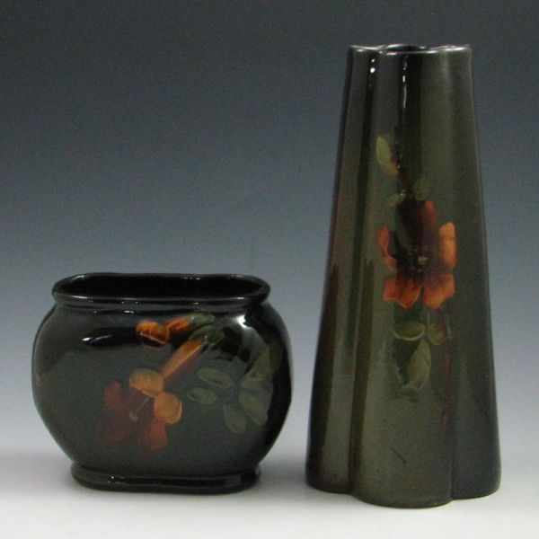 Appraisal: McCoy Loy-Nel-Art Pillow Vase and Vase pillow vase glaze bruise