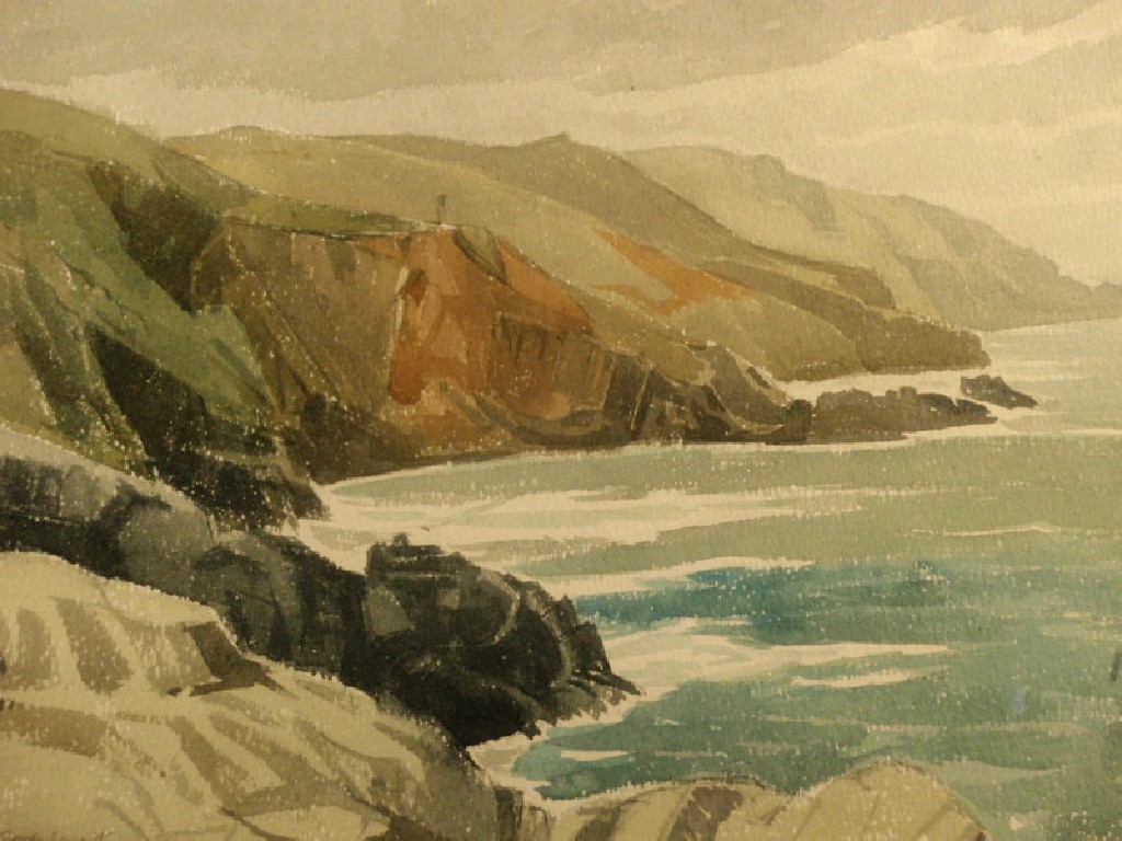 Appraisal: E Rowley Smart - Coastal scene watercolour cm x cm