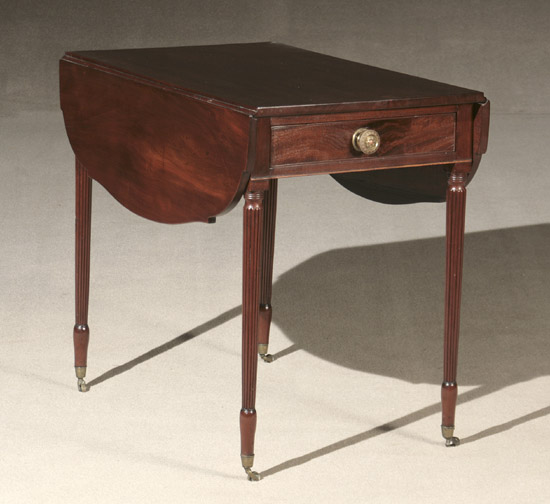 Appraisal: Federal Mahogany Pembroke Table New York Circa Each rule joint