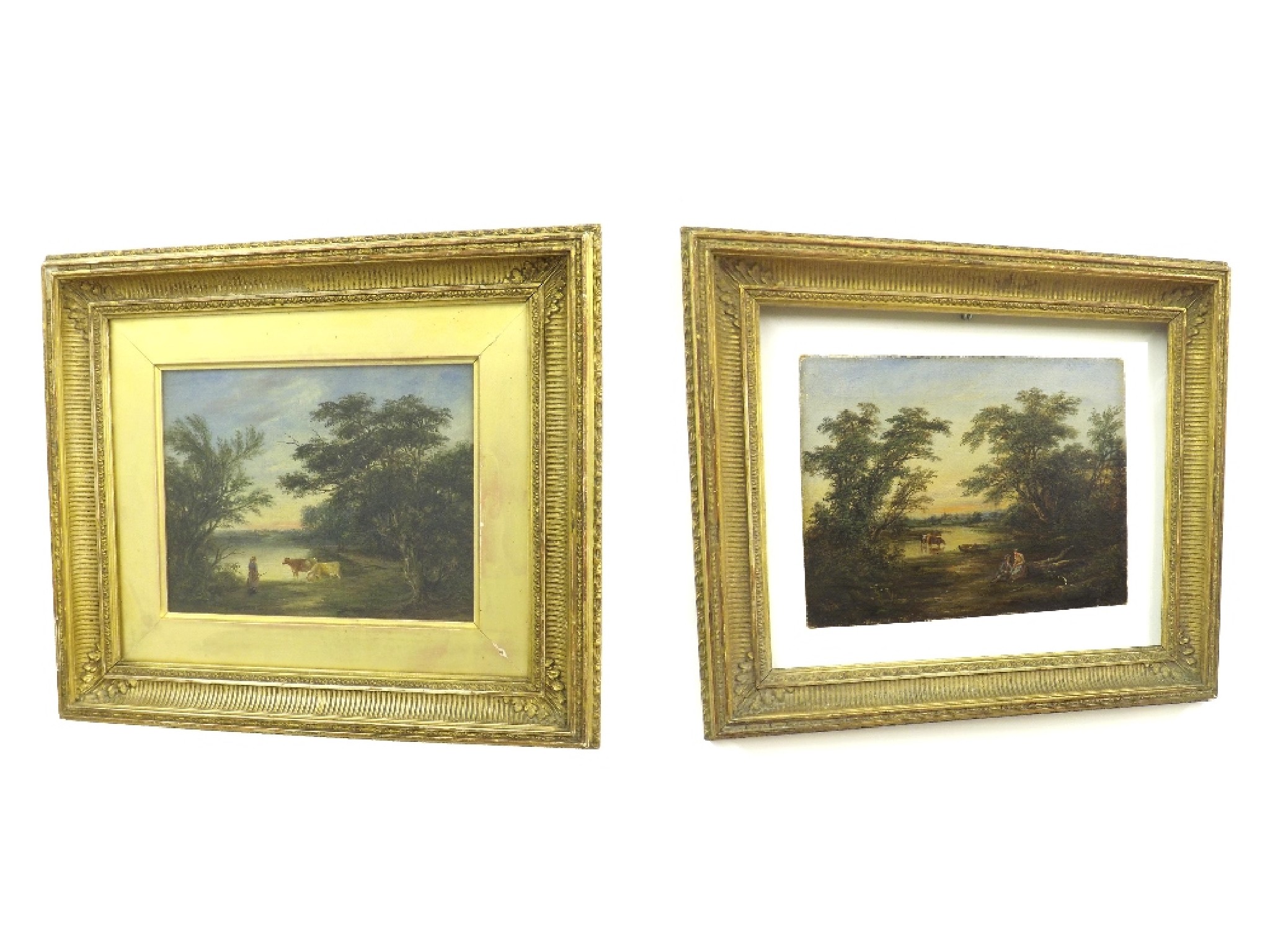 Appraisal: Pair of oils by Robert Burrows - - river landscape