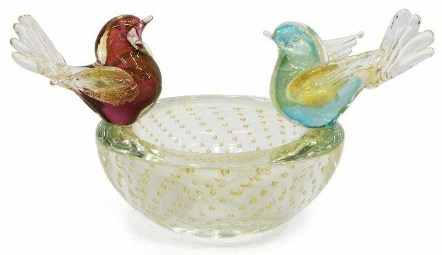 Appraisal: Italian Murano art glass centerpiece bowl signed S Frattin Sandro