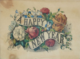 Appraisal: Currier Ives print A Happy New Year x