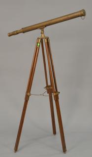 Appraisal: Brass telescope on tripod stand Brass telescope on tripod stand