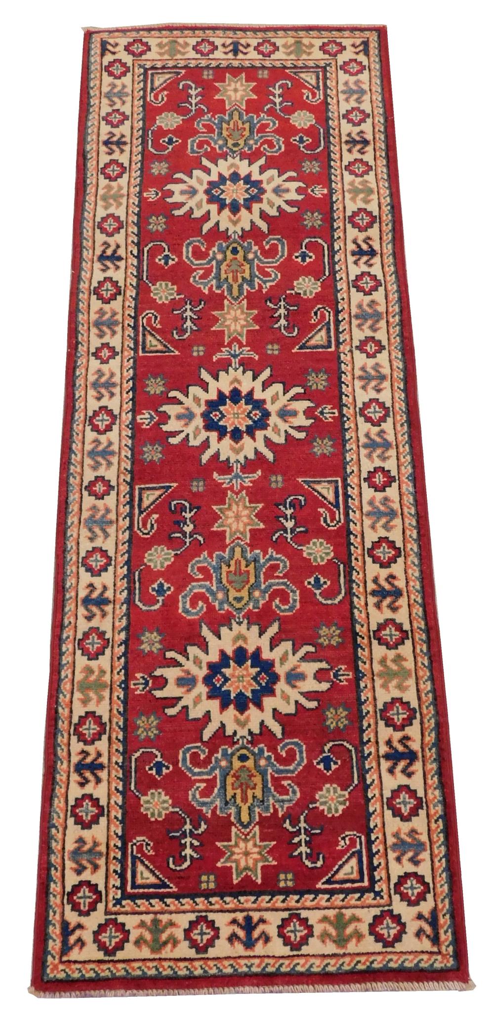 Appraisal: RUG Uzbek Kazak runner ' x ' hand-woven wool on