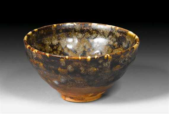 Appraisal: A DARK BROWN SPLASHED JIZHOU TEA BOWL China Song dynasty