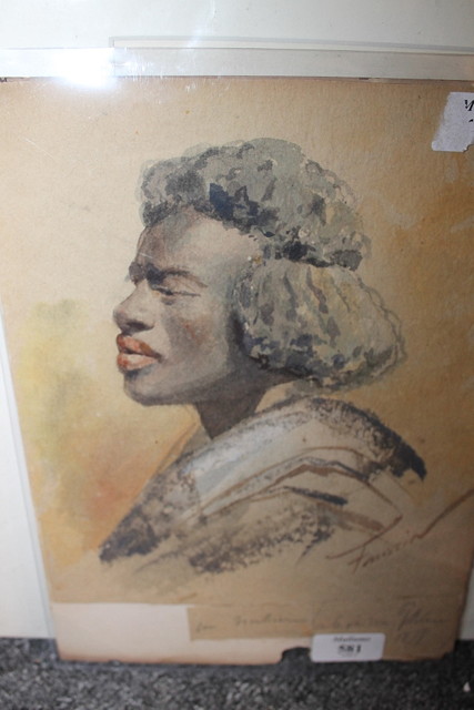 Appraisal: Faustin th Century Nubian signed titled and dated watercolour cm