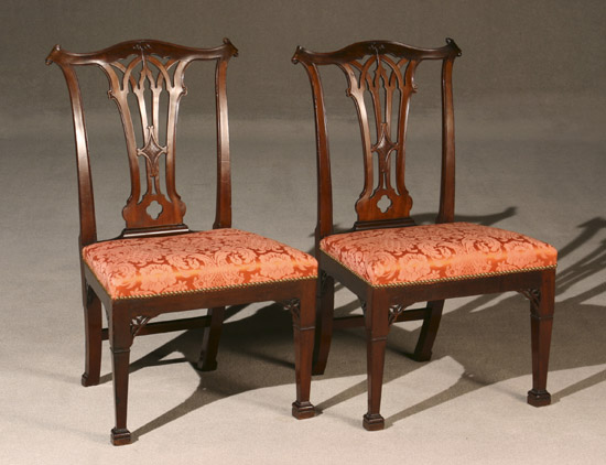 Appraisal: Pair of George III Style Mahogany Side Chairs Late th