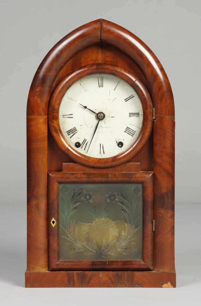 Appraisal: Brewster Ingraham Beehive Shelf Clock Mahogany case old patina minor