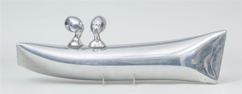 Appraisal: JIM COLLINS b TWO HEADS IN A BOAT Aluminum signed