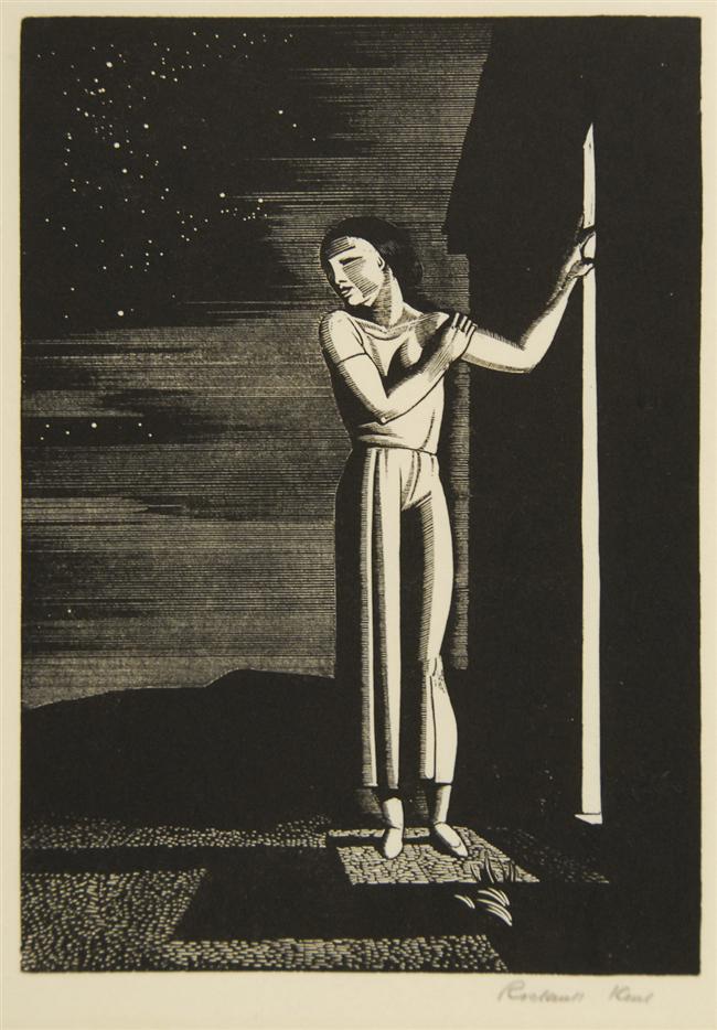 Appraisal: ROCKWELL KENT American - STARRY NIGHT woodcut signed in pencil