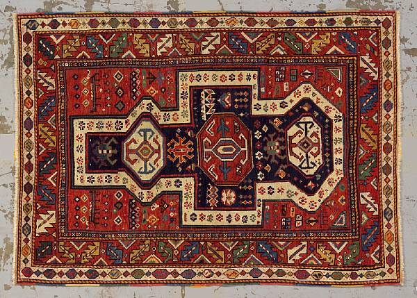 Appraisal: A Kazak rug Caucasus late th century size approximately ft