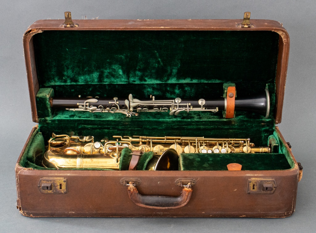 Appraisal: C G CONN SAXOPHONE ELKHART CLARINET WITH CASE Vintage C