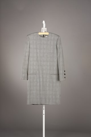 Appraisal: Stanley Platos Martin Ross black white mix glen plaid wool