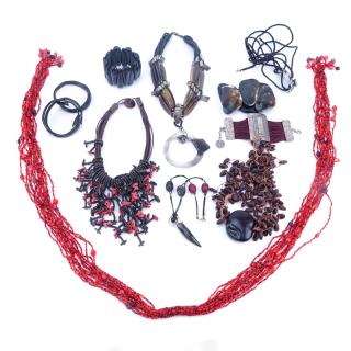 Appraisal: Eleven Piece BOHO Costume Jewelry Lot Includes necklaces bracelets Shipping