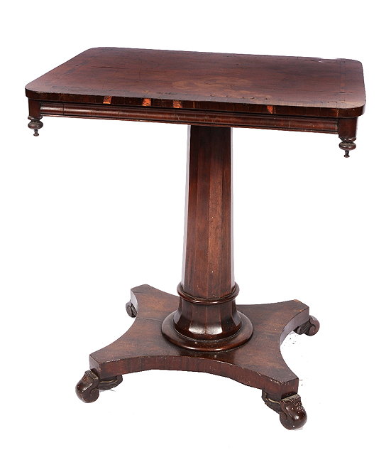 Appraisal: A GEORGE IV MAHOGANY RECTANGULAR OCCASIONAL TABLE with crossbanded top