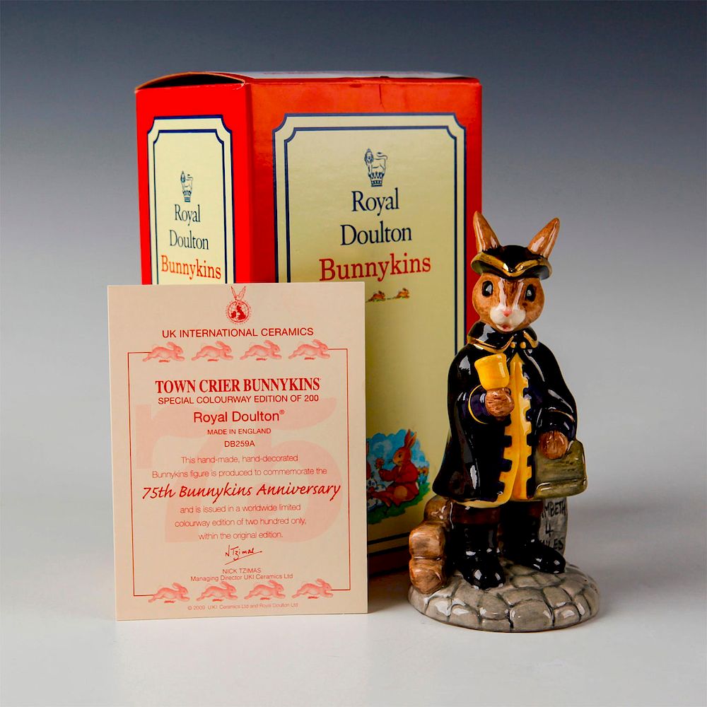 Appraisal: ROYAL DOULTON BUNNYKINS FIGURINE TOWN CRIER DB Special Limited Colorway