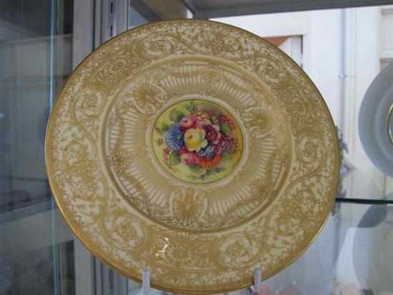 Appraisal: ROYAL WORCESTER HAND PAINTED AND GILDED CHINA PLATE SIGNED W