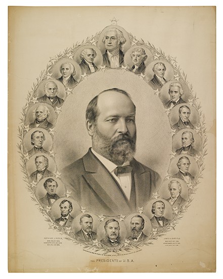 Appraisal: PRESIDENTS--PRINTS The Presidents of U S A Lithograph x inches