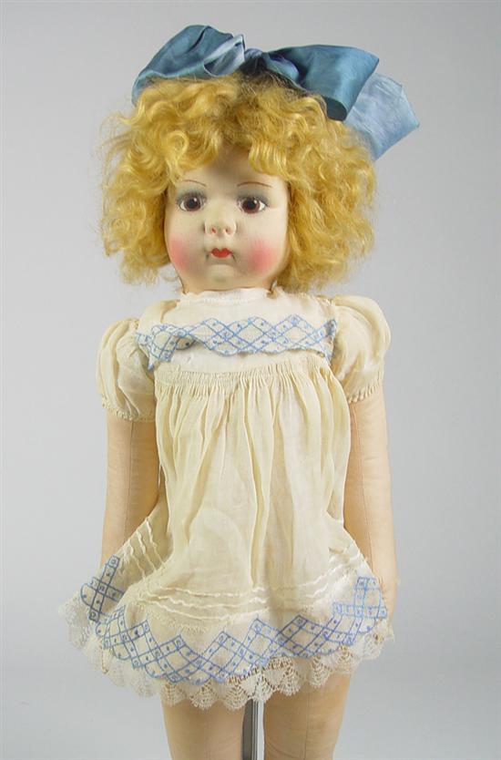 Appraisal: French Gre-Poir Circa 's French cloth poir doll with mask