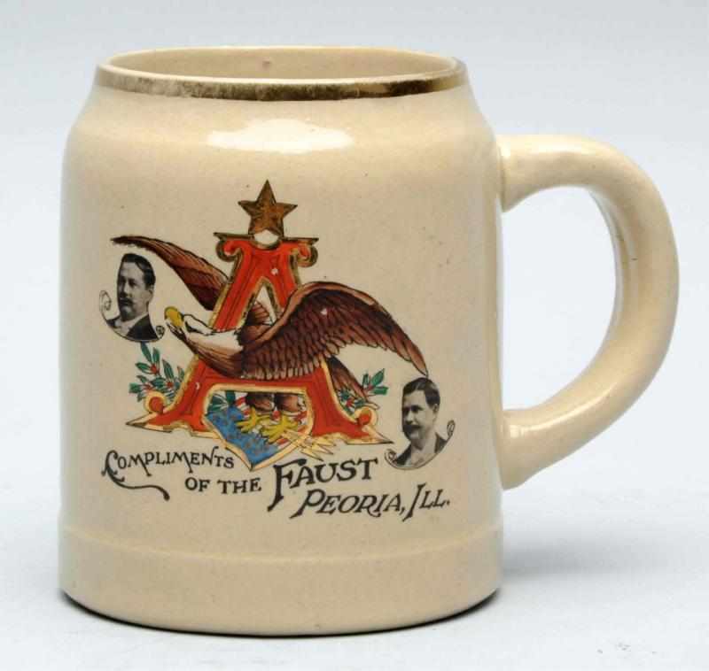 Appraisal: Anheuser-Busch Faust Portrait Beer Mug Peoria Rare mug and hard-to-find