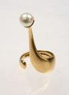 Appraisal: LADY'S RING - K yellow gold and pearl ring a