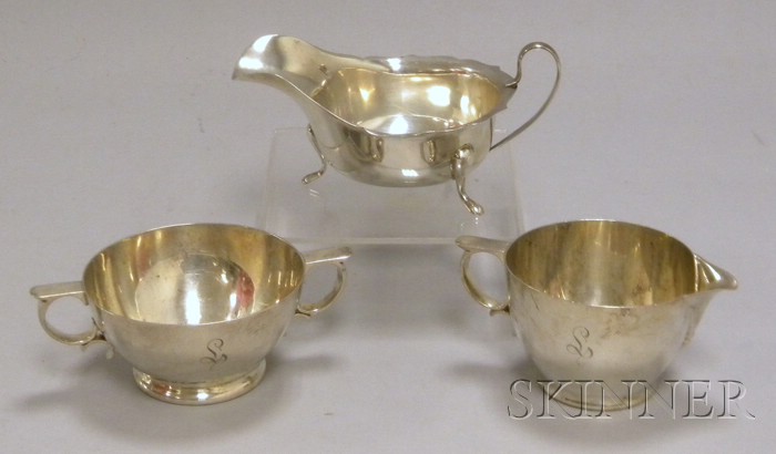 Appraisal: Gorham Sterling Silver Creamer and Sugar Bowl and a English