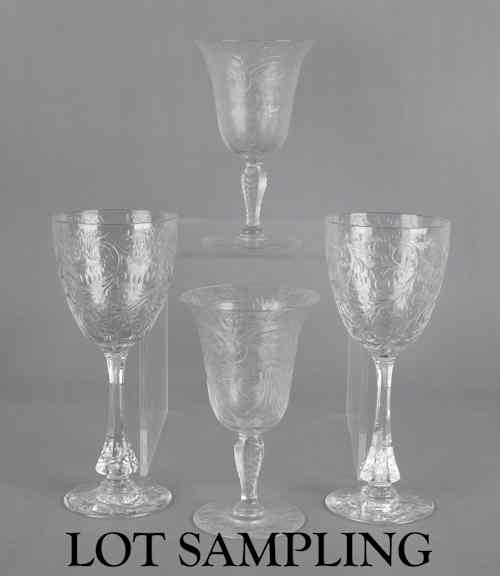 Appraisal: Set of eight Webb Corbett glass wines together with another