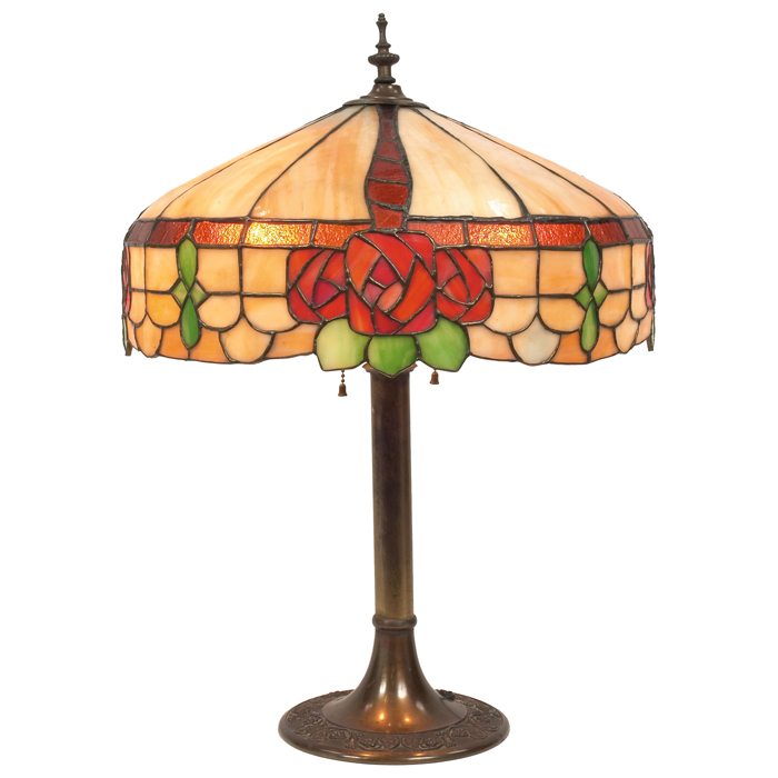 Appraisal: Arts and Crafts table lamp leaded glassshade with a Scottish