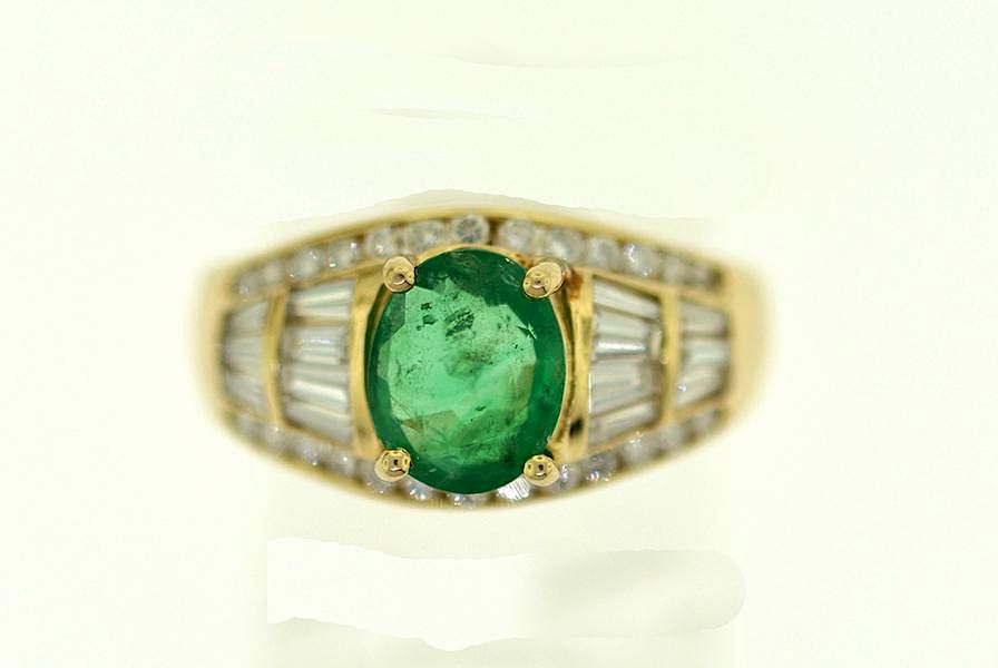 Appraisal: k emerald and diamond ring k emerald and diamond ring