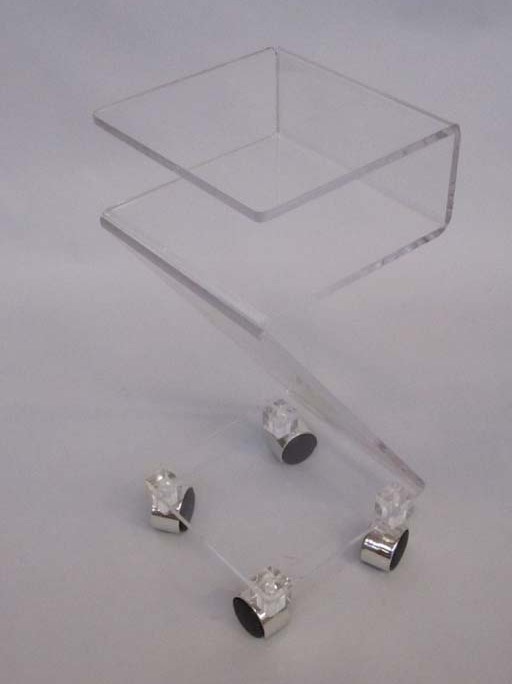 Appraisal: LUCITE STAND Z form with open top section on four